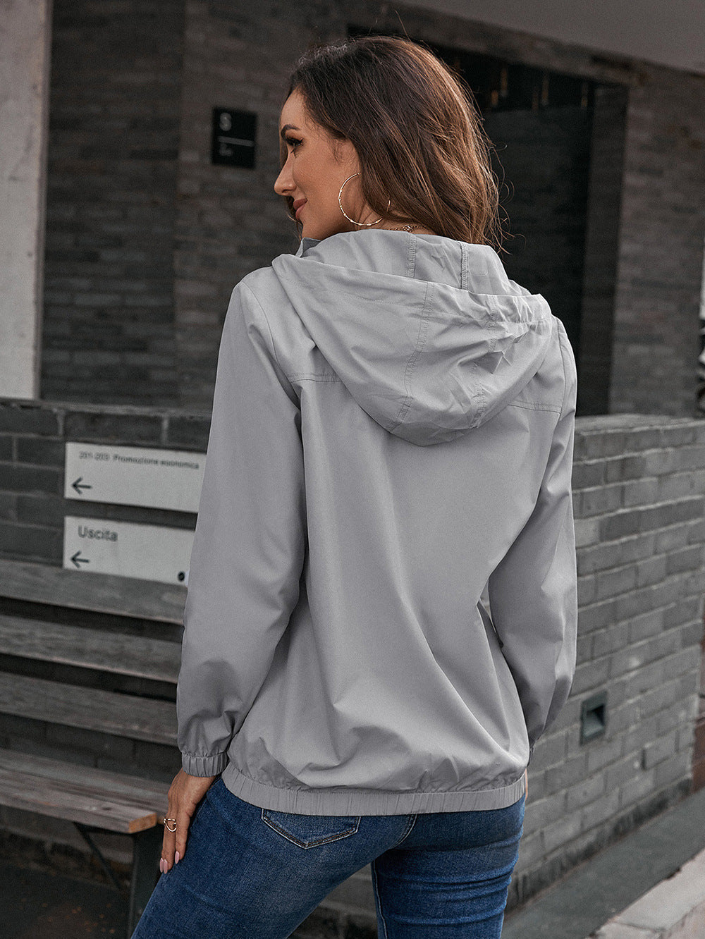QINSEN Waterproof Jacket for Women Lightweight Hooded with Pockets