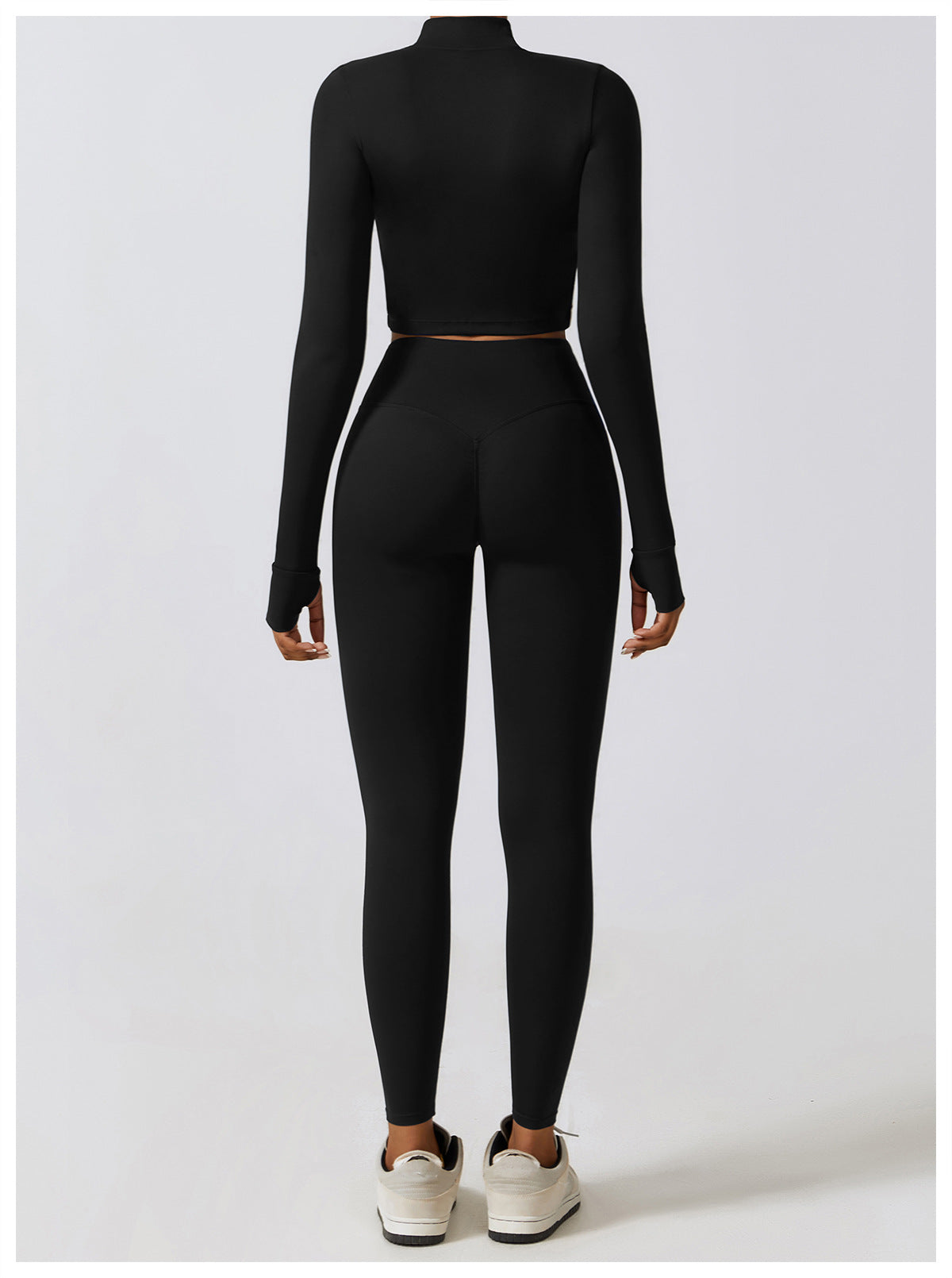 QINSEN Waterproof Zip Up Jacket & High Waist Pants for Women