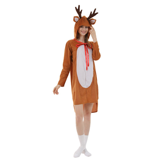 QINSEN Reindeer Costume Deer Onesie for Adult Women