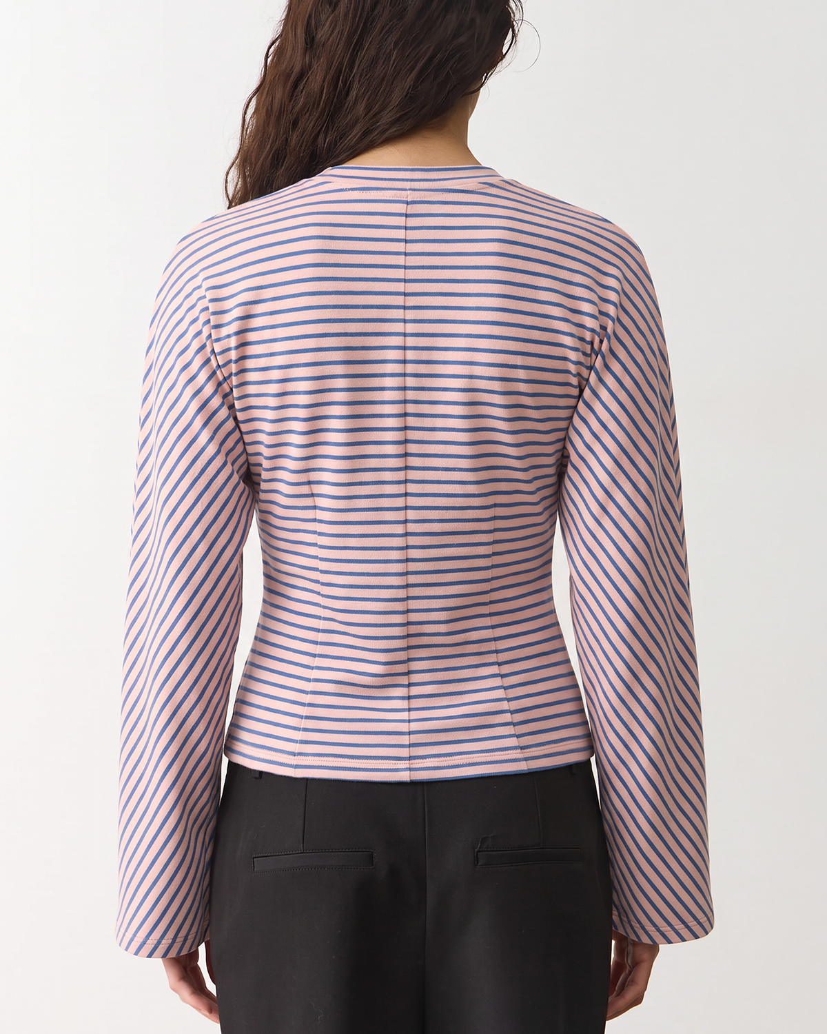 QINSEN Women's Crew Neck Long Sleeve Top Cinched Waist Stretch T Shirts