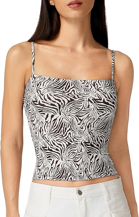 QINSEN Women's Double Lined Basic Tank Top Adjustable Spaghetti Straps Sleeveless Camisole Shirts
