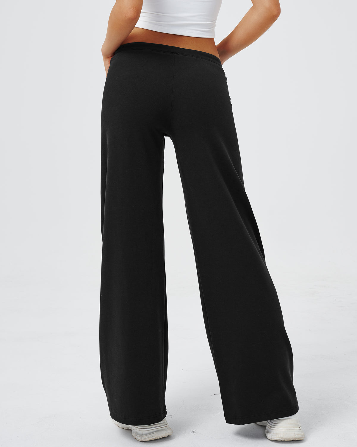 QINSEN Women's Low Rise Wide Leg Pants Lightweight Stretch Lounge Pants