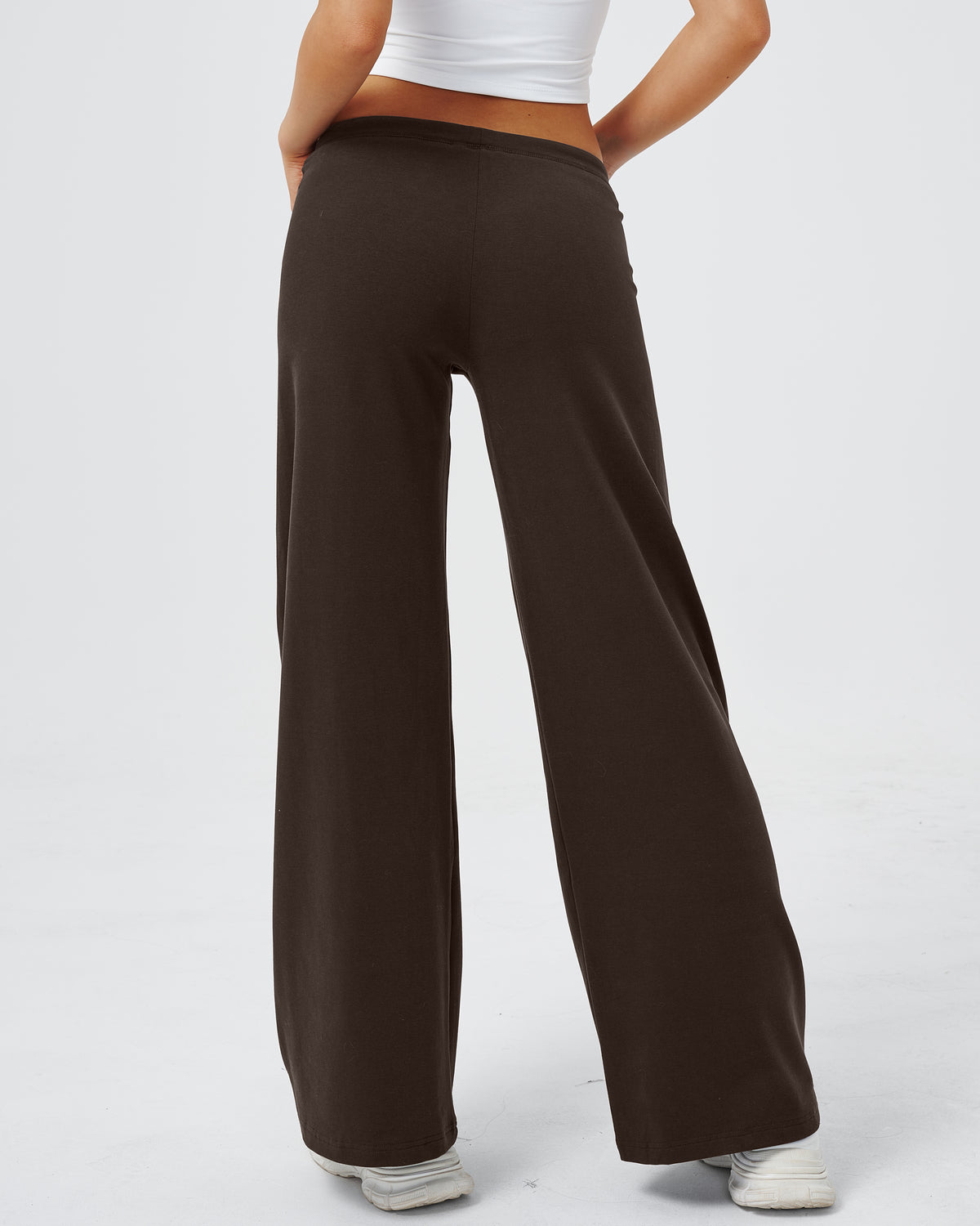 QINSEN Women's Low Rise Wide Leg Pants Lightweight Stretch Lounge Pants