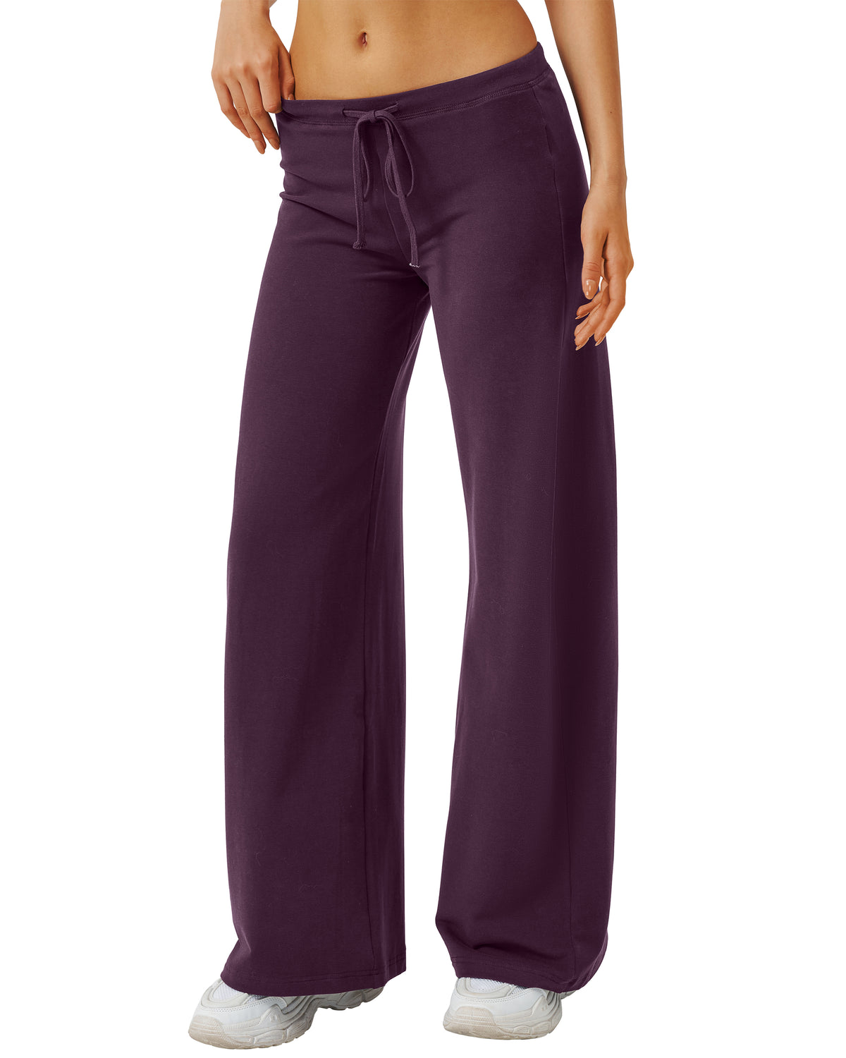 QINSEN Women's Low Rise Wide Leg Pants Lightweight Stretch Lounge Pants