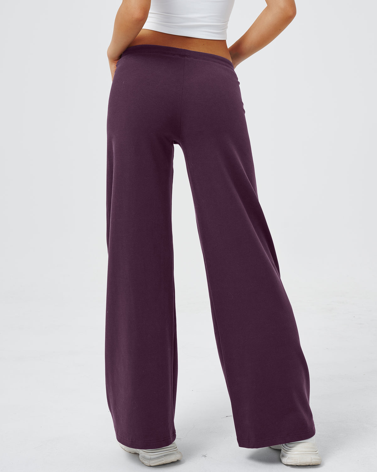 QINSEN Women's Low Rise Wide Leg Pants Lightweight Stretch Lounge Pants