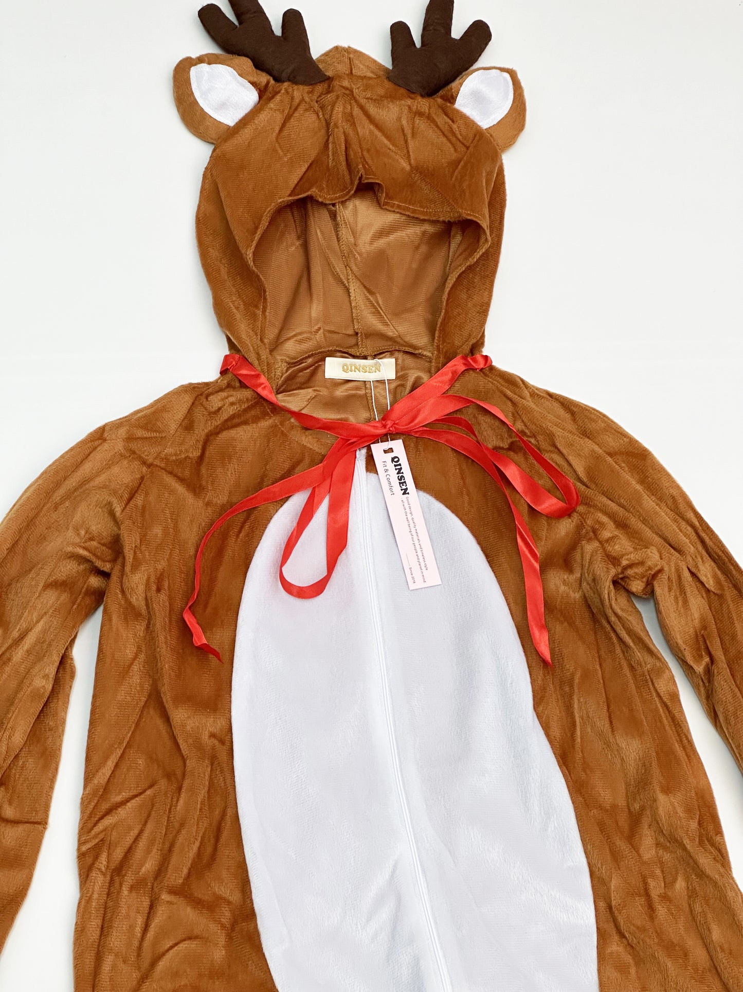 QINSEN Reindeer Costume Deer Onesie for Adult Women