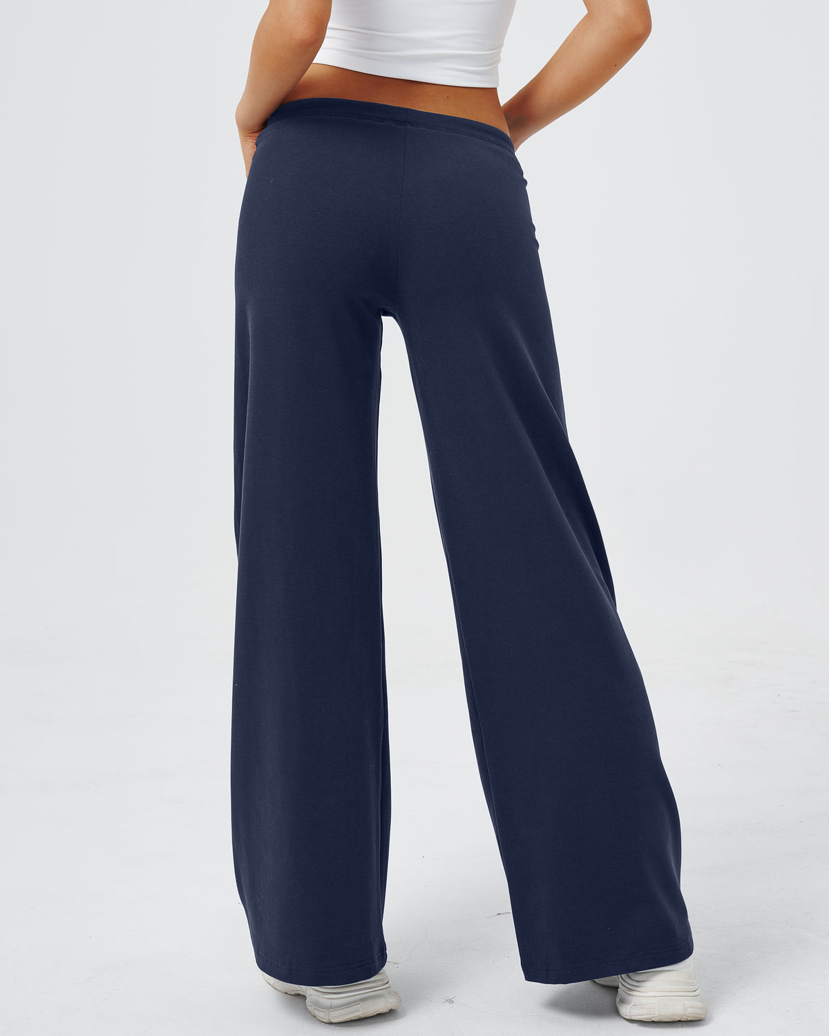 QINSEN Women's Low Rise Wide Leg Pants Lightweight Stretch Lounge Pants