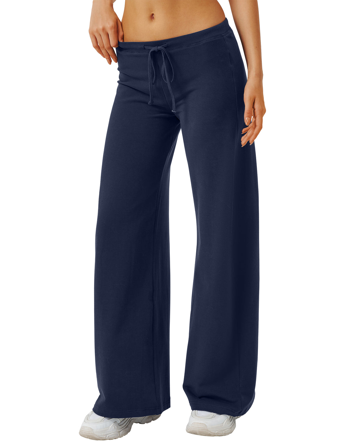 QINSEN Women's Low Rise Wide Leg Pants Lightweight Stretch Lounge Pants